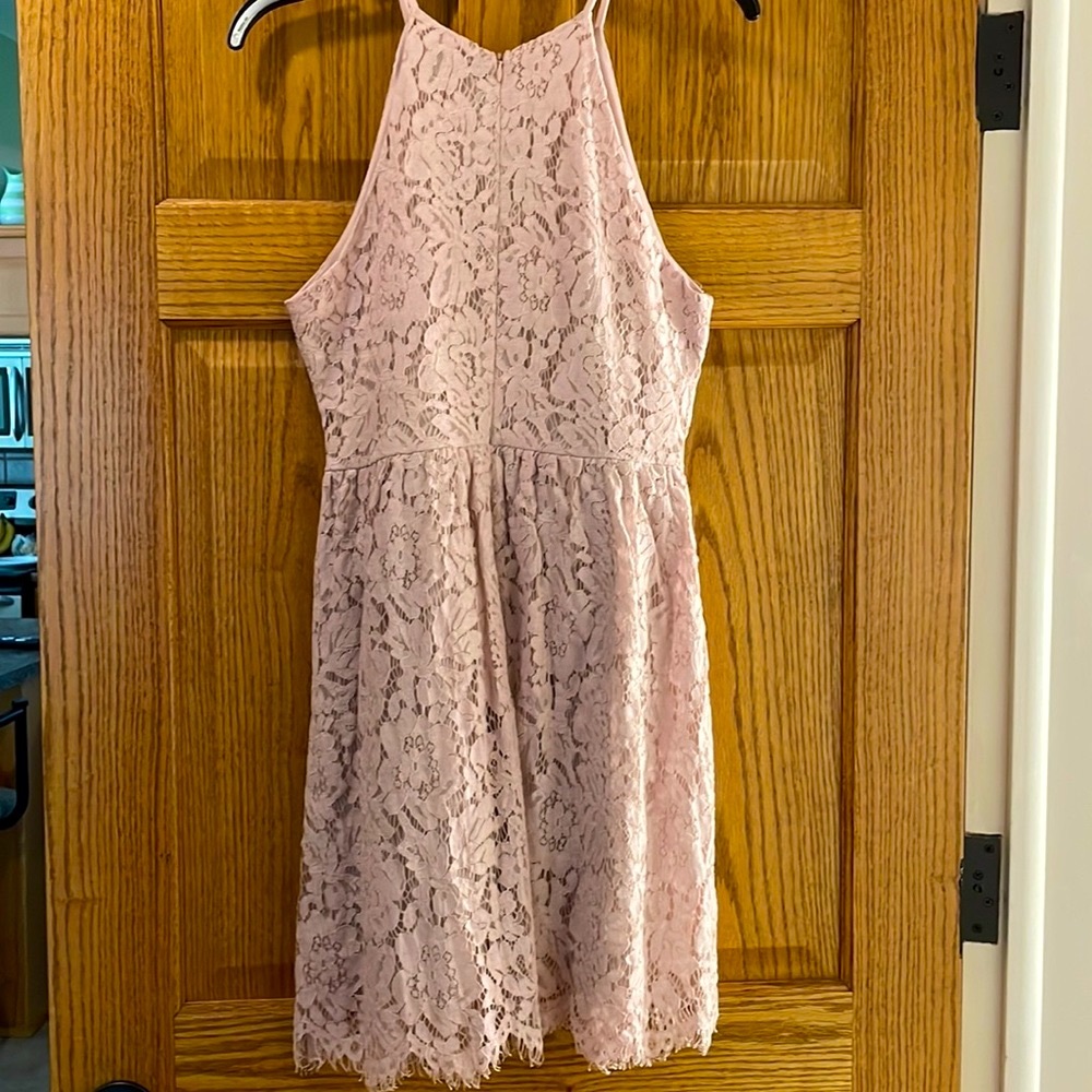 Soprano, Lace, Halter Neck Style Dress in light pink, size Large